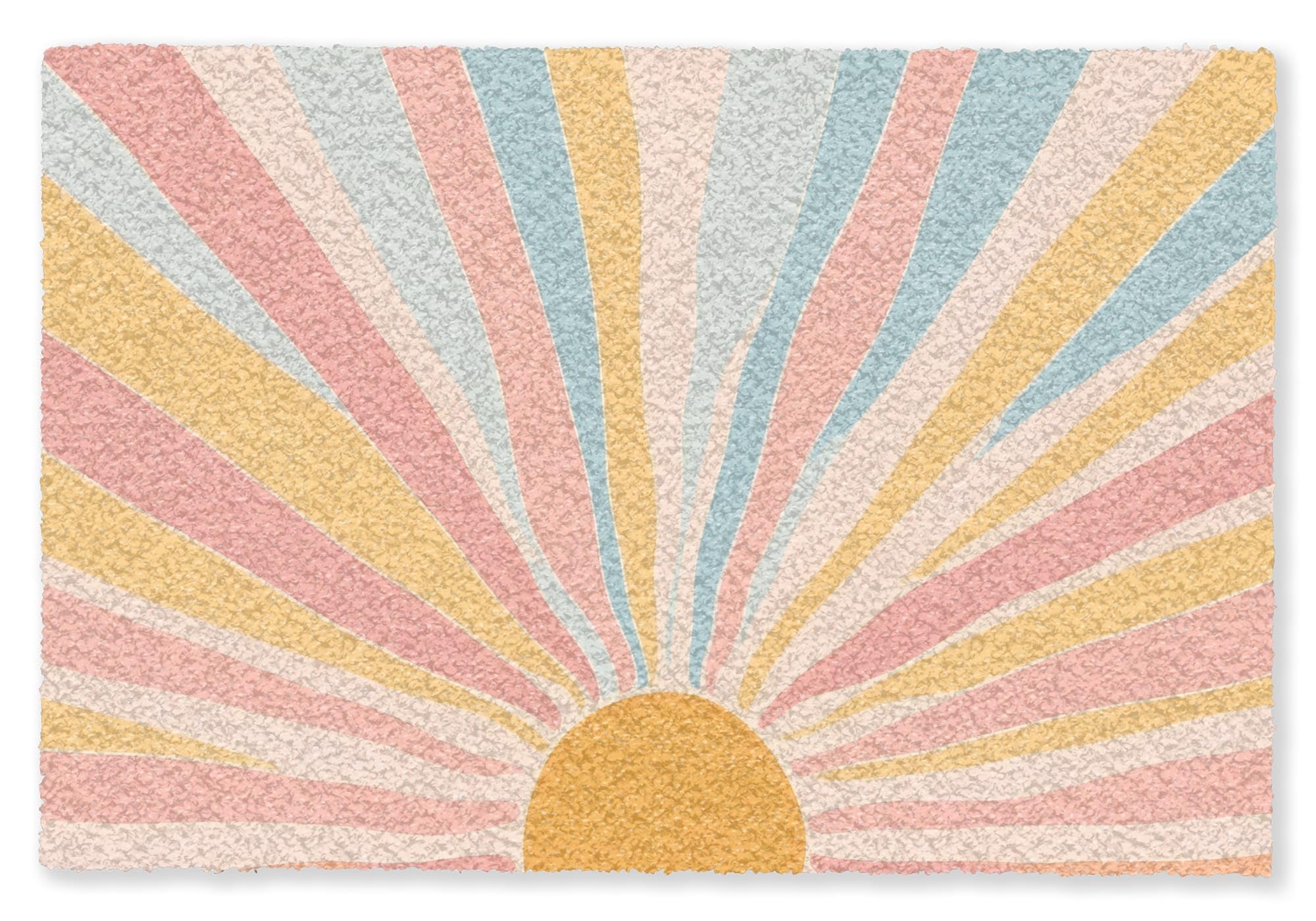 MuchoWow© Felpudo 60x90 cm Graciosos Divertidos Divertido Entrada Casa Tapete Goma Original Amazon Alfombra de Alfombrillas Interior Exterior Ilustración - Sol - Colores Pastel | 60 x 90 cm – Alfombrilla para zapatos, balcón, puerta de casa, fina ilustrac