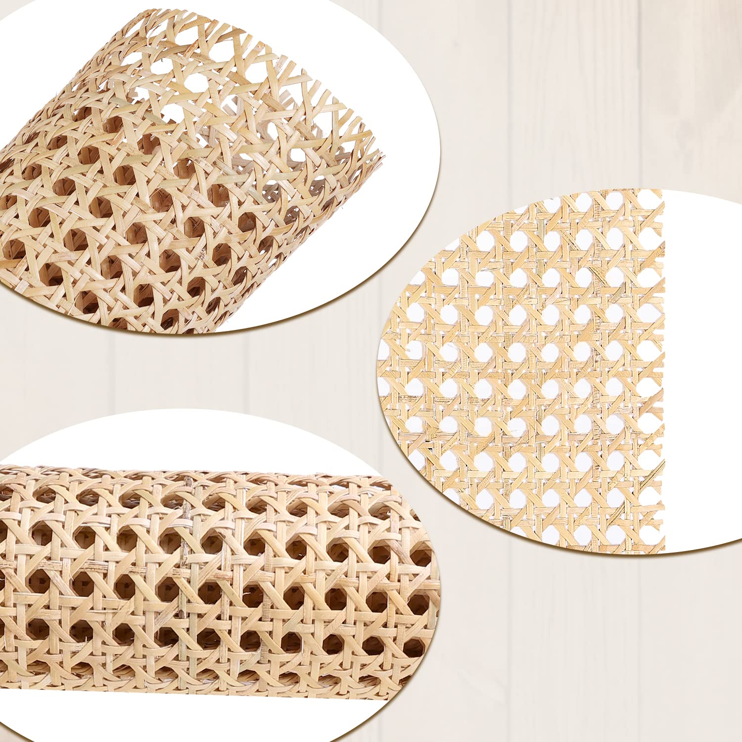 Rattan Naturale Rotolo, 45cm x 1m Rete di Canna Rattan Rotolo di Fettuccia in Rattan per Progetti di Fustigazione Anice Stellato Fettuccia Rattan per Artigianato Fai-da-te Armadio Sedia Mobili