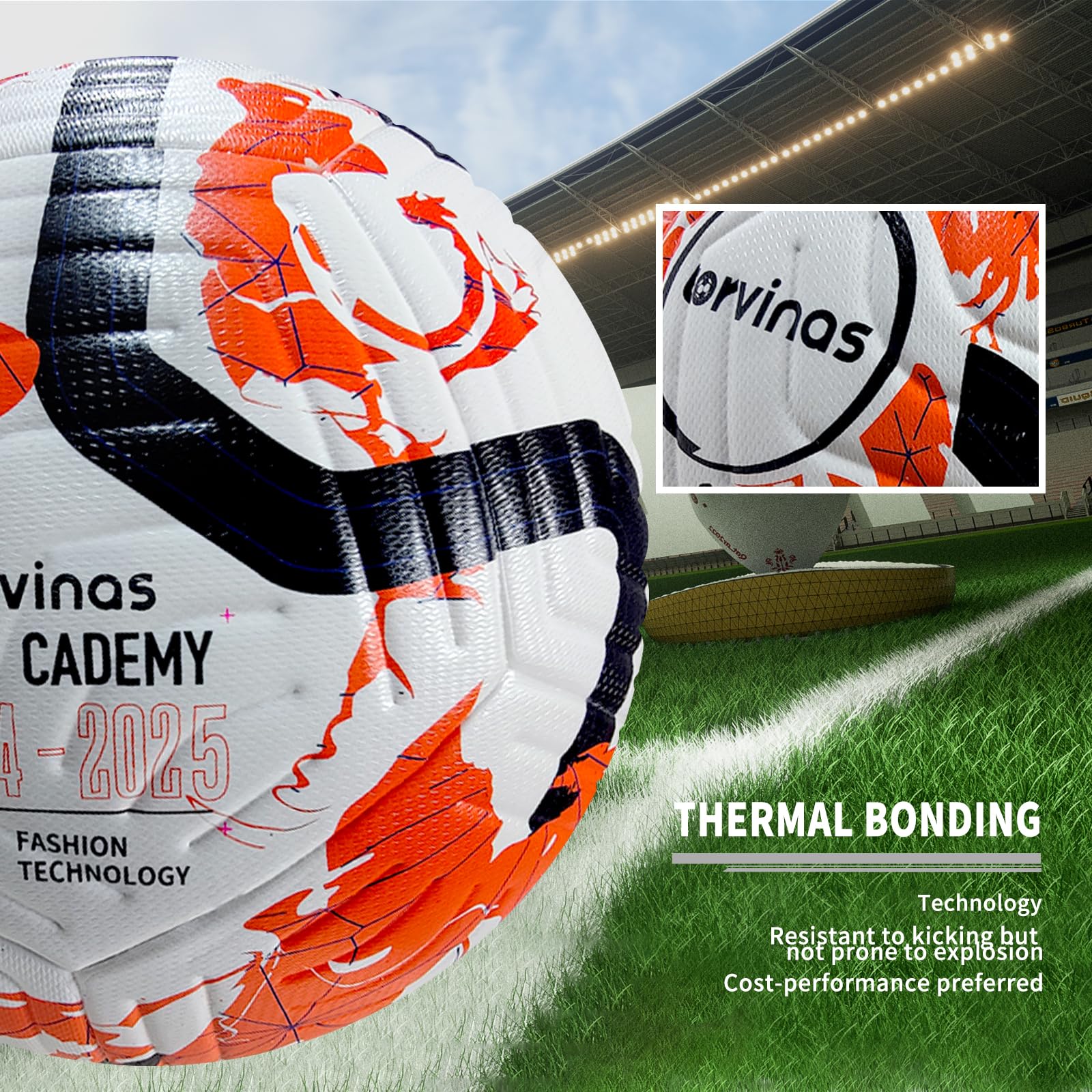 Balón de fútbol tamaño 5,4 – Piel sintética impermeable adherida térmicamente, entrenamiento profesional y pelota de partido para jóvenes y adultos, con bomba y bolsa, juego de regalo de