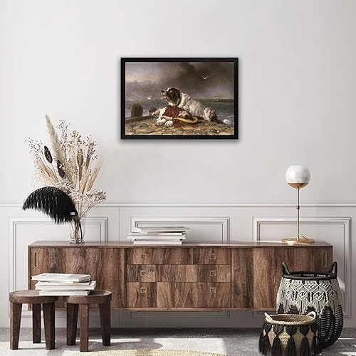 Miniatura 3 de Salvado por Edwin Henry Landseer - Lienzo enmarcado para decoración de pared, lienzos y pósteres de reproducción de pinturas de obras de arte finas,