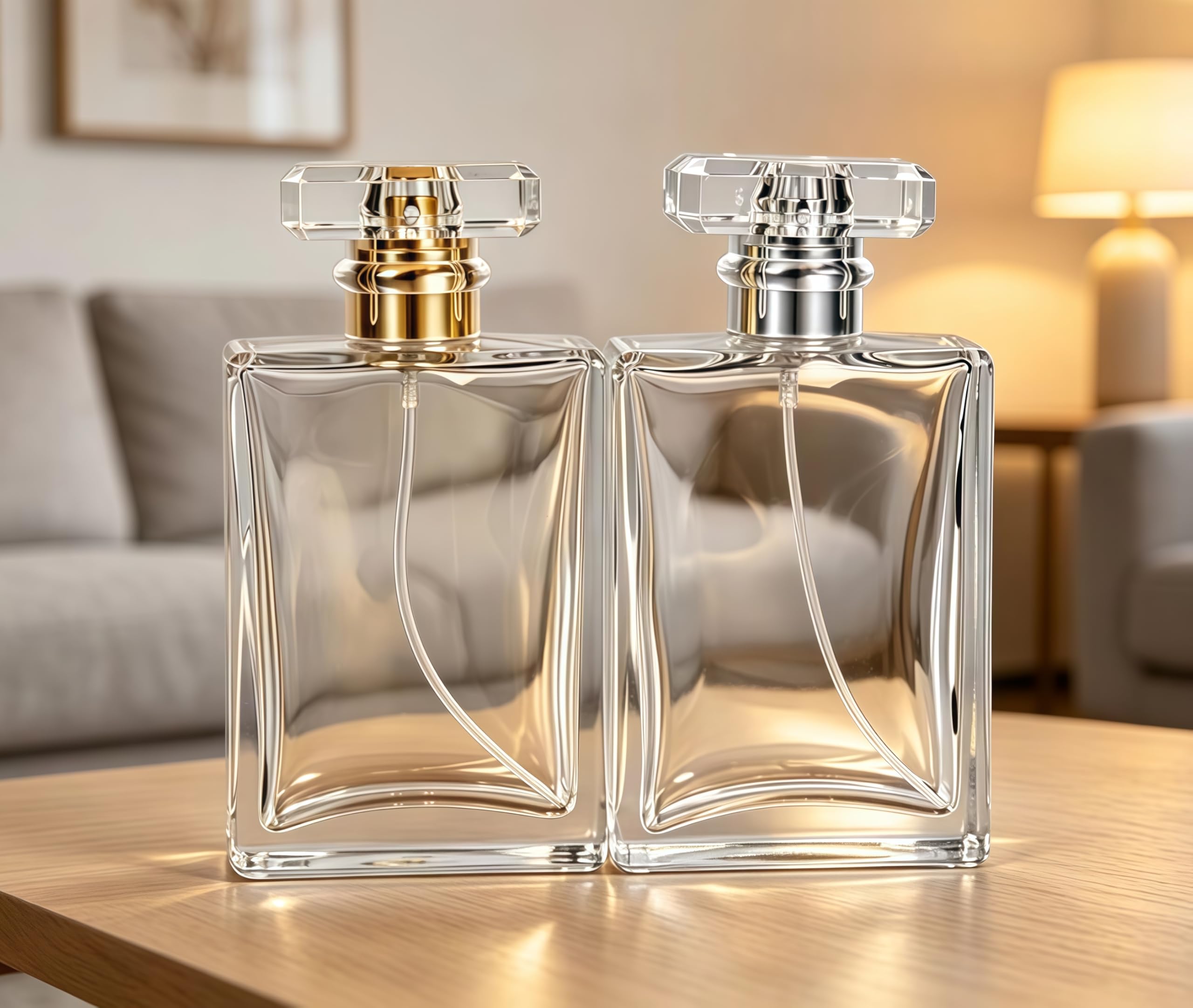 Parfümzerstäuber aus klarem Glas, nachfüllbar, 100 ml