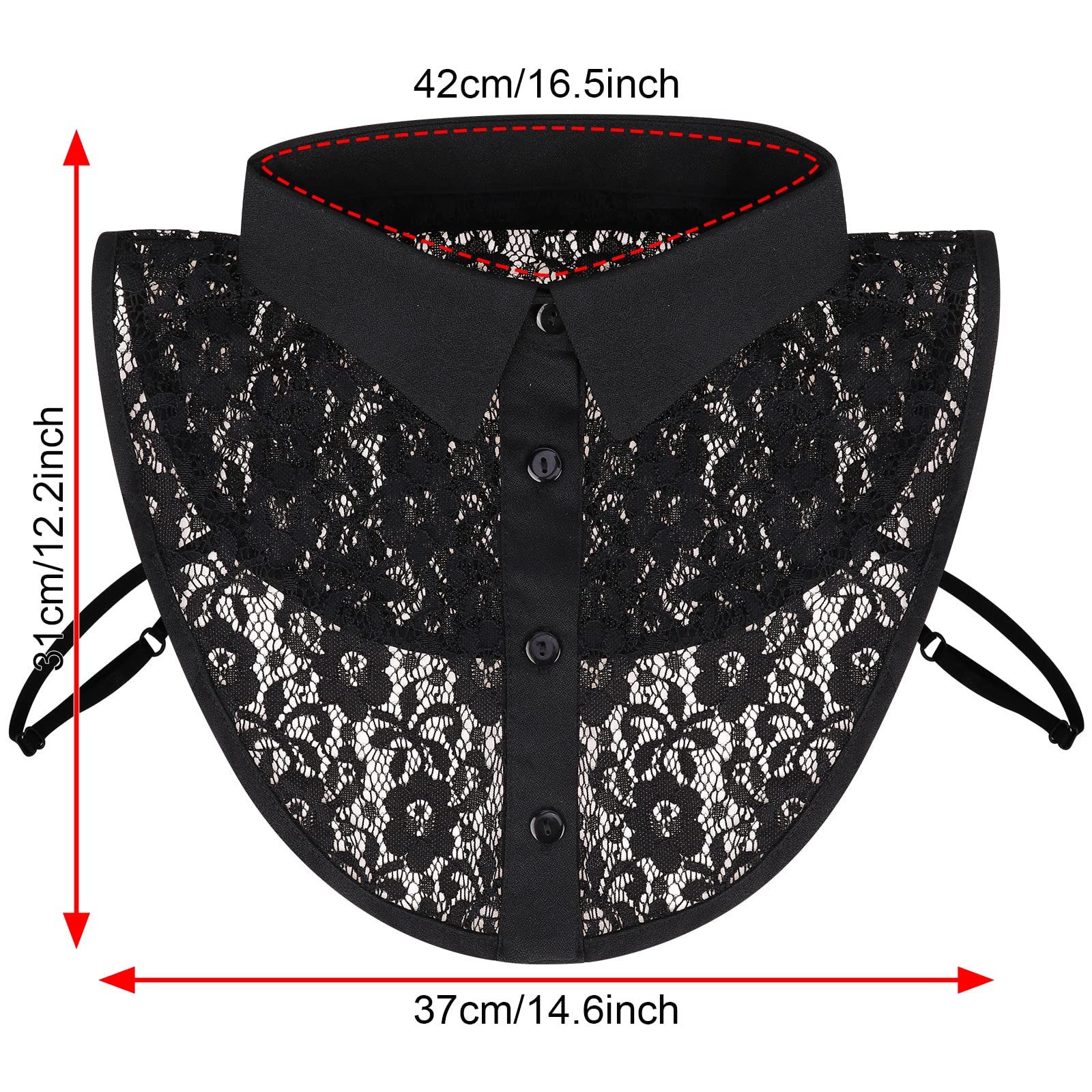 XEPST 2 Pezzi Colletto Staccabile Donna Camicia, Laccio Camicetta Mezza Collare Finto da Donna, Camicie Bluse Colletto Falso Dickey, Colletto Falso Staccabile Decorativo Camicia per Donne