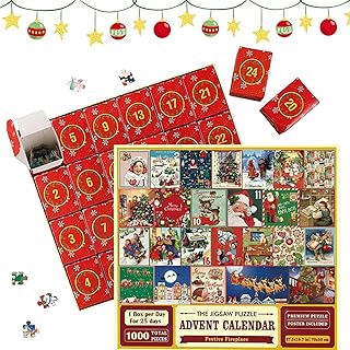 Advent Calendar 2023,24 Days Christmas Countdown Calendar,Christmas Advent Calendar Jigsaws Puzzle 1000pcs,Christmas Gifts for Women Men Kids,Christmas Family Puzzle Game Toys for Kids.