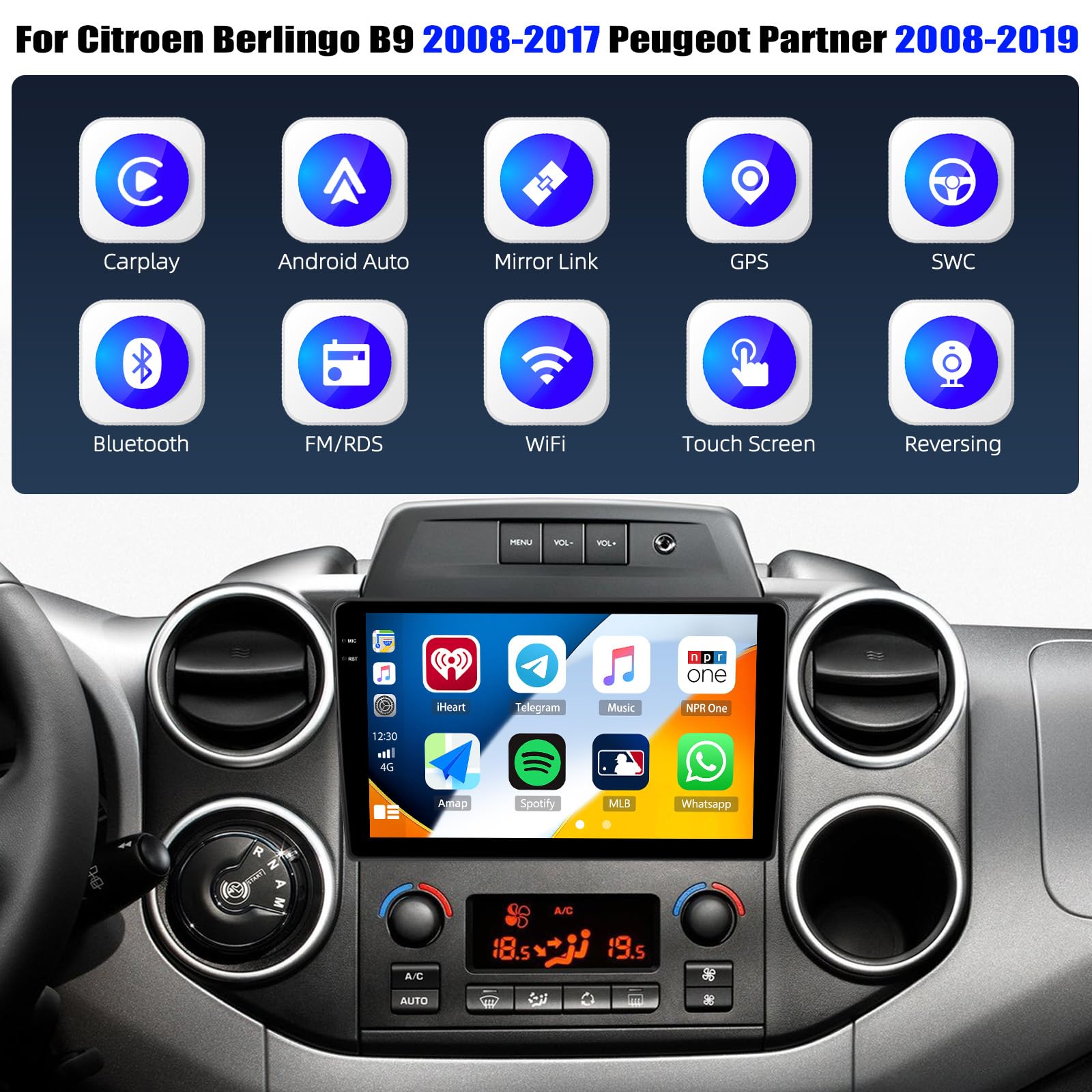 CAMECHO 4+128G Android 15 radio samochodowe do Peugeot