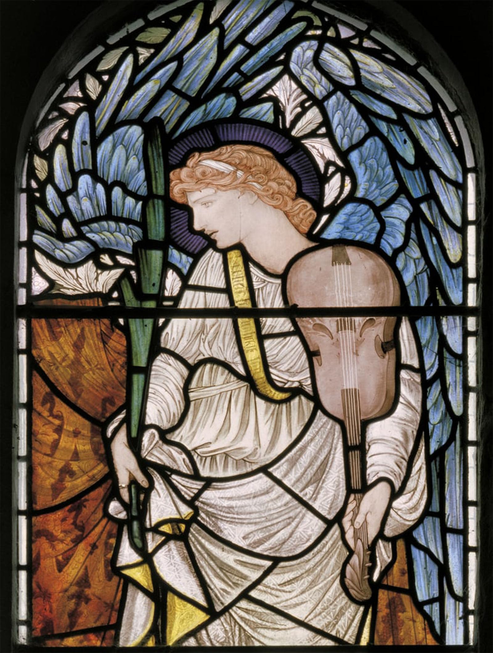 ARTXLXXBN Famous Painting Canvas Artwork Graffiti Print Angel with Palm Violin by Edward Burne Jones Portrait Canvas Image for Home Decor 60x90cm