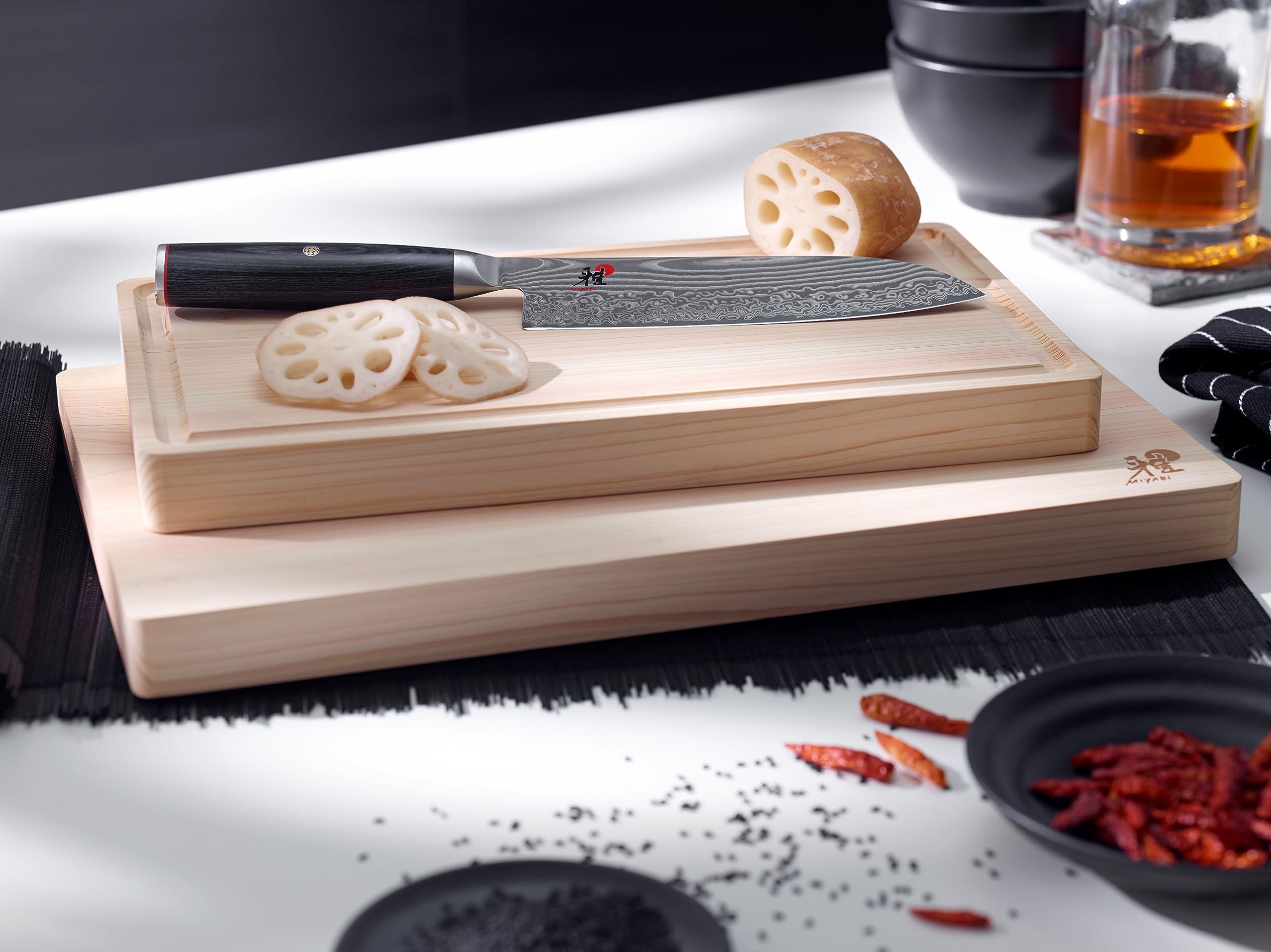 MIYABI 34686-241-0 - Cuchillo para pan (240 5000 FCD, acero, 37 x 6 x 3 cm), color marrón