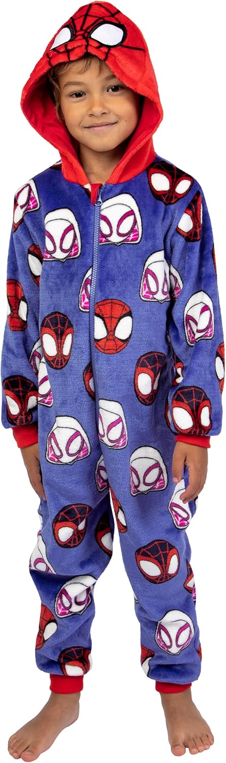 Marvel Onesie | Spidey And His Amazing Friends Boys Onesie | Spiderman Pajamas | Sizes 3T To 8