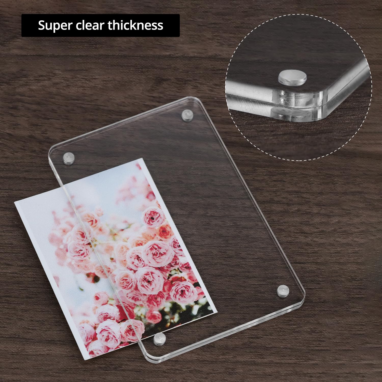 Cadre Transparent Cadre Photo Magnétique DreamShore Acrylique Transparent - Format 20,3 X 25,4 Cm - Sans Cadre, Pose Bureau Ou Mur