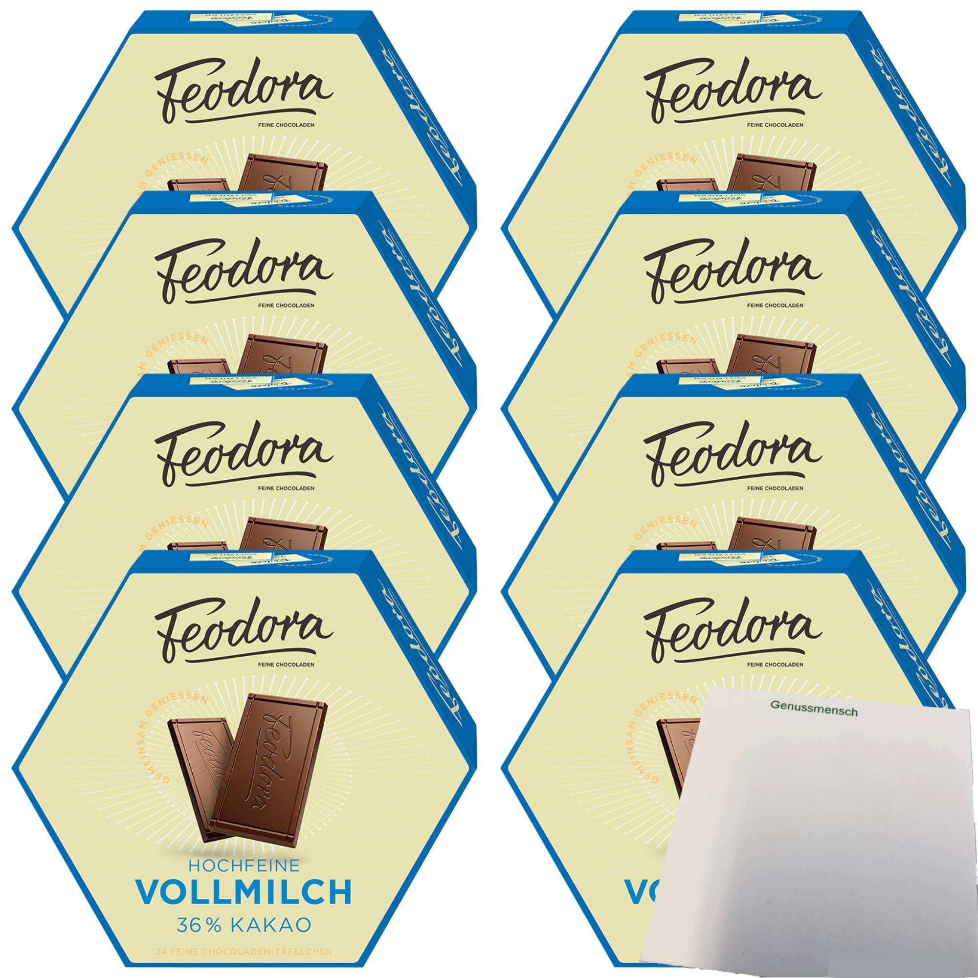 usy Bundle für Feodora Täfelchen Vollmilch 36% VPE (8x180g Karton) + usy Block
