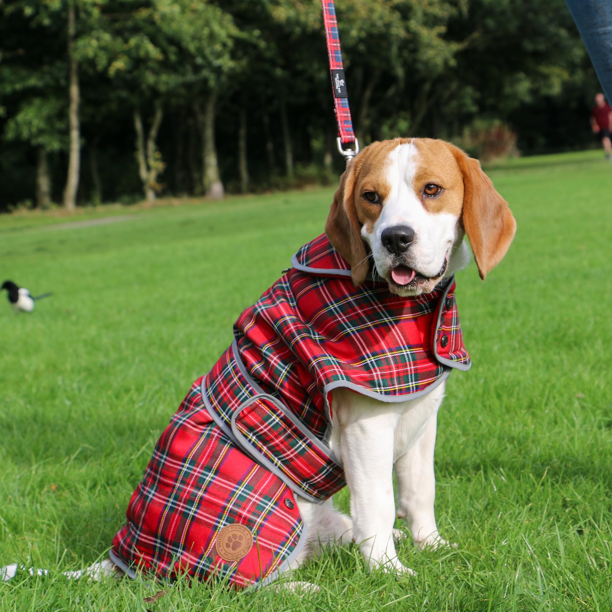 Ancol Heritage Dog Coat in Red Tartan, Fleece Lined Pet Jacket with Chest Protector and Zipped Harness Hole - Image 2
