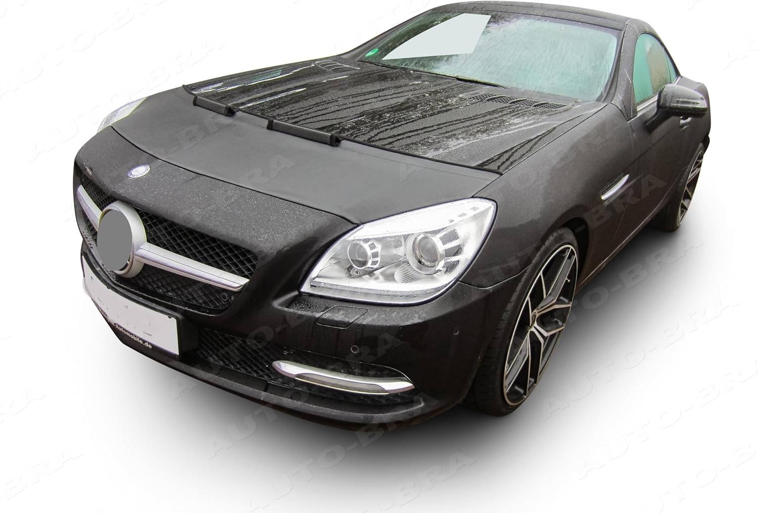 AB3-00438 Carbon Fibre Look Auto-Bra Compatible with Mercedes-Benz MB SLK-SLC R172 Since 2011 Front End Nose Mask Bonnet Bra
