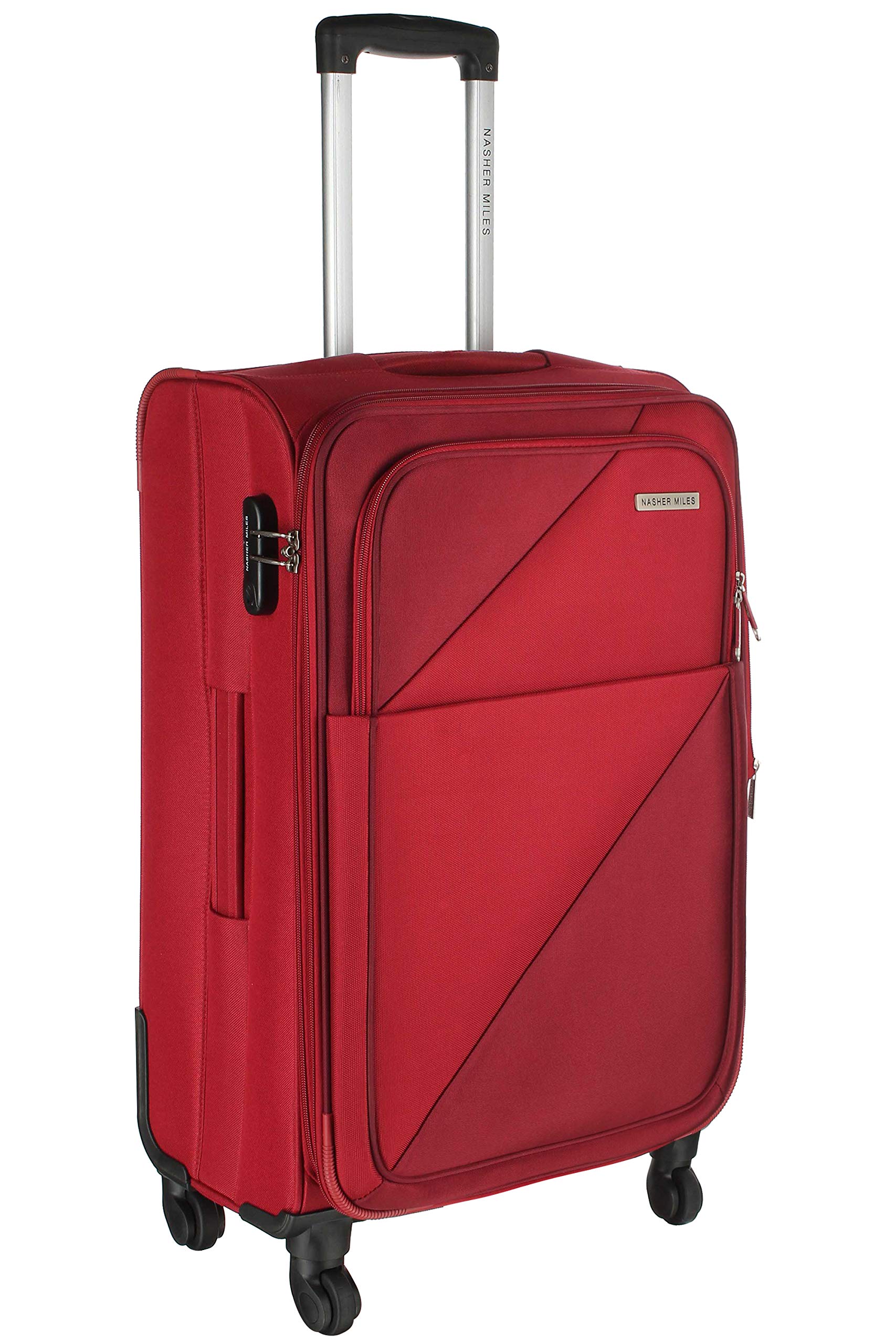 Nasher Miles India Expander Soft-Sided Polyester Luggage Set of 3 Yellow Grey Trolley Bags (55, 65 & 75)