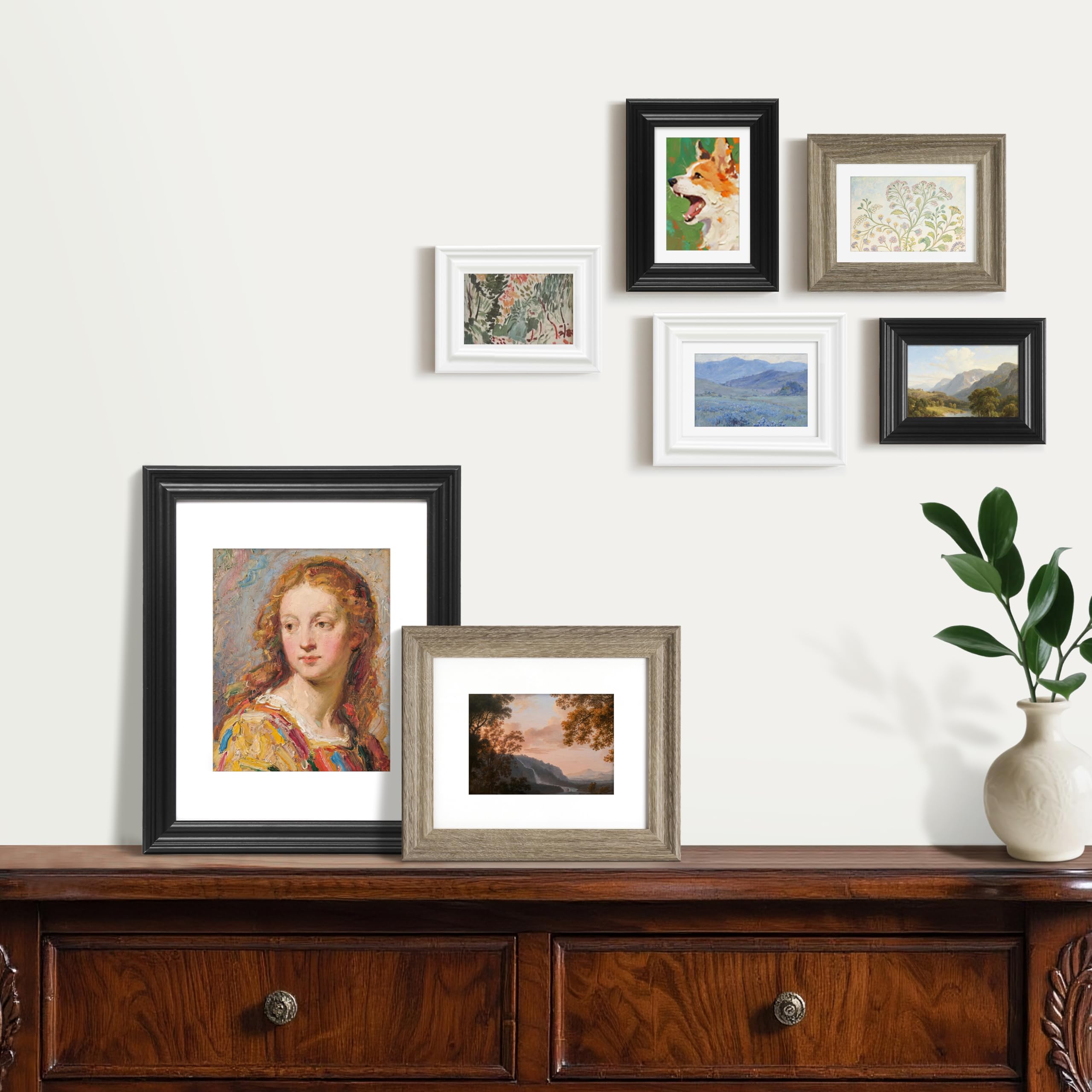 FrameWorks - 2-Pack - 5” x 7” Matted to 4" x 6" Black Wooden Picture Frames with Luxury Wide Molded Edge, Removable Mat, and Tempered Glass — Amazon image 7