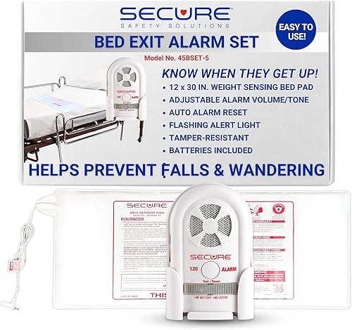 Alarma de cama segura para adultos mayores, monitor de paciente de 80-120 dB, almohadilla de sensor de presión de 12 x 30 pulgadas, alarmas de cama