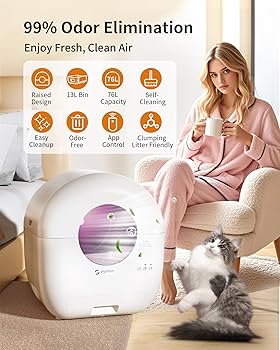 訳あり！　猫 自動トイレ　オシッコが漏れない　スマホ遠隔管理 センサー付き Amazon | Alebert 猫 自動トイレ オシッコが漏れない スマホ遠隔