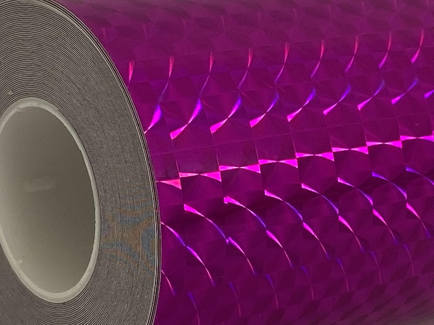 Roll of Prism Tape, Holographic 1/4'' Mosaic (8 inch x 25 ft, Raspberry)
