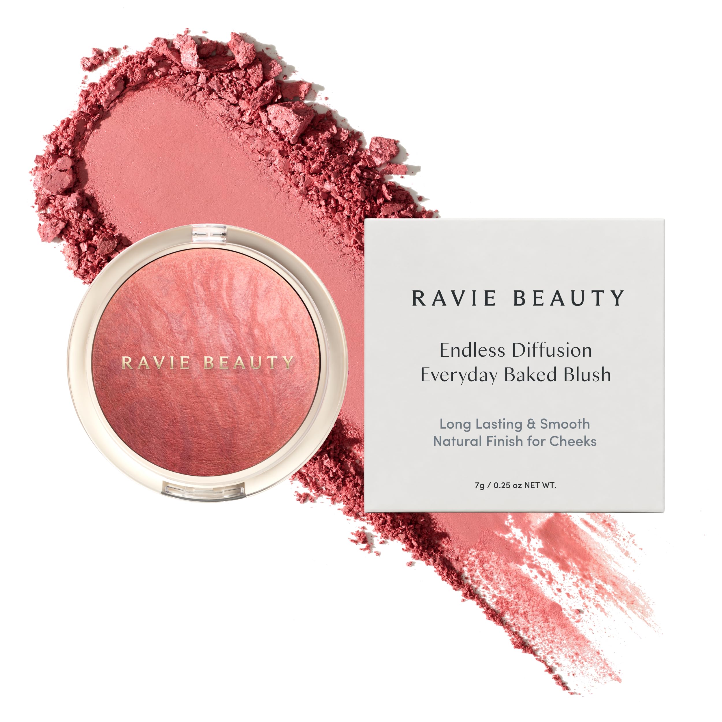 Ravie Beauty Endless Diffusion Baked Blush, Long-Lasting, Daydream 2- Daydream (peachy pink) 1 Count (Pack of 1)