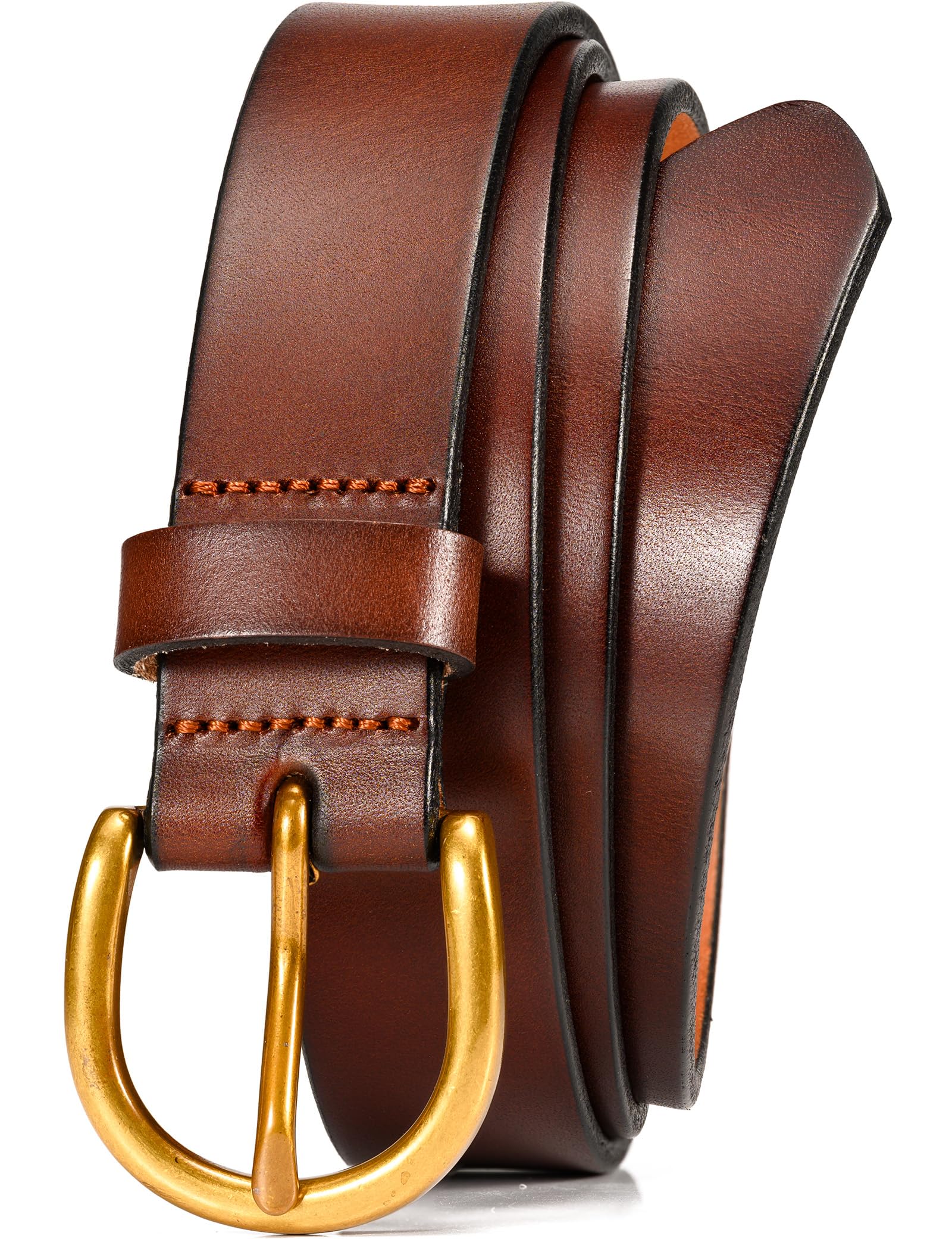WOLFANT Womens Casual leather Jean Belt 1 1 Ladies Belt with Gold Buckle 100 Italian Full Grain Real