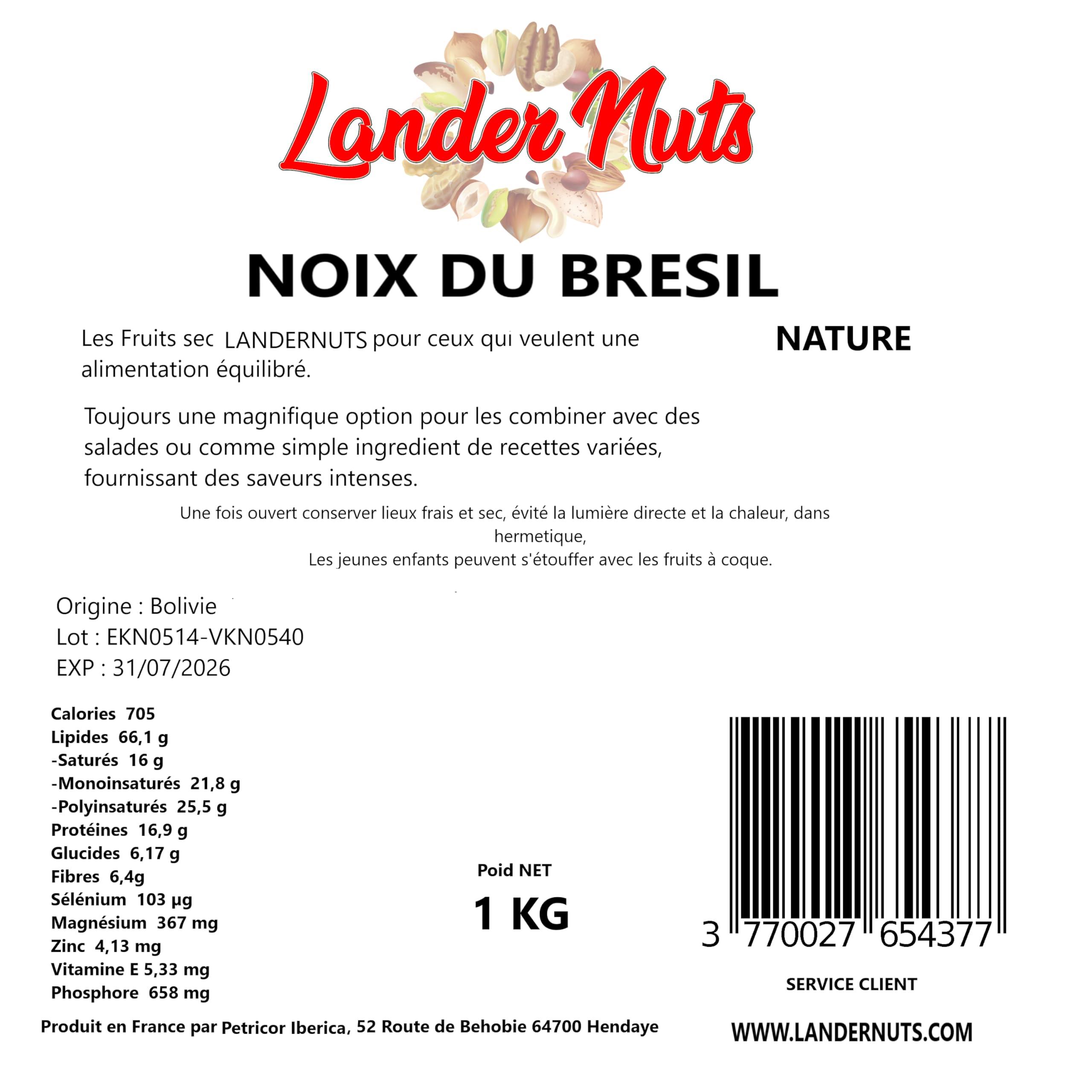 Nuez de Brasil 100% Natural- Coquito Landernuts 1 kg