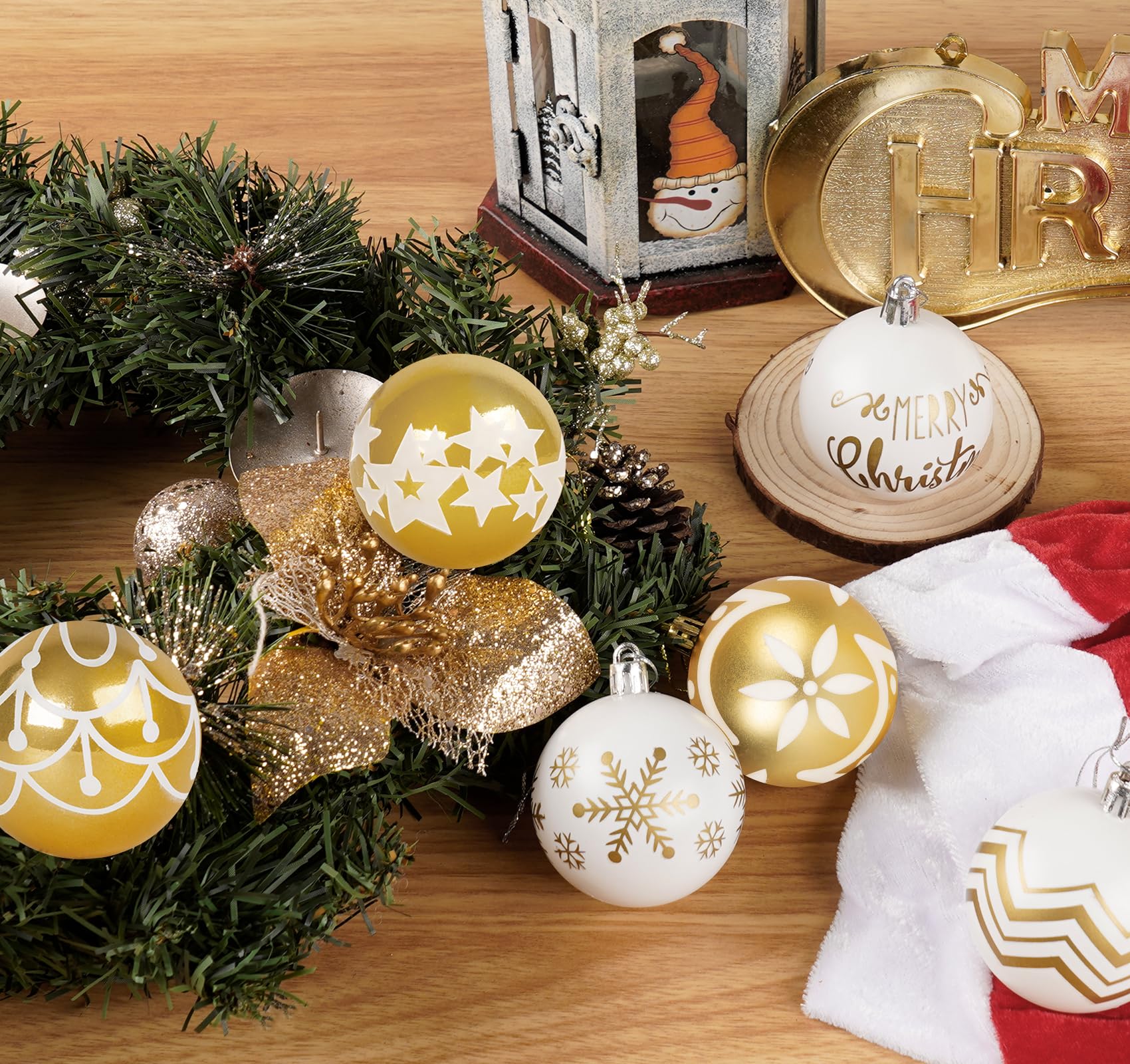 Kerstballen set - kerstversiering - 38 stuks - goud - kunststof