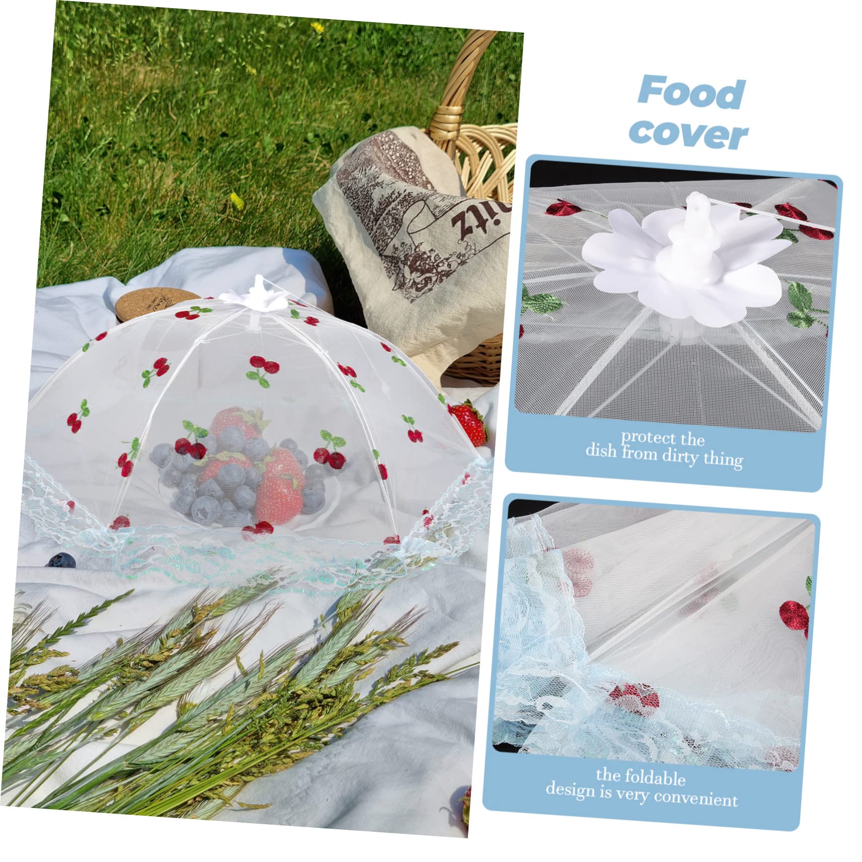 BRIGHTFUFU Outdoor Mesh Food Cover Cuisine Dish Mesh Tent Barbecue Accessories Screen Tents Mo-squitoes Food Covers Foldable Food Tent Food Umbrella Mesh Cover Net Camping Safety Mask Miss