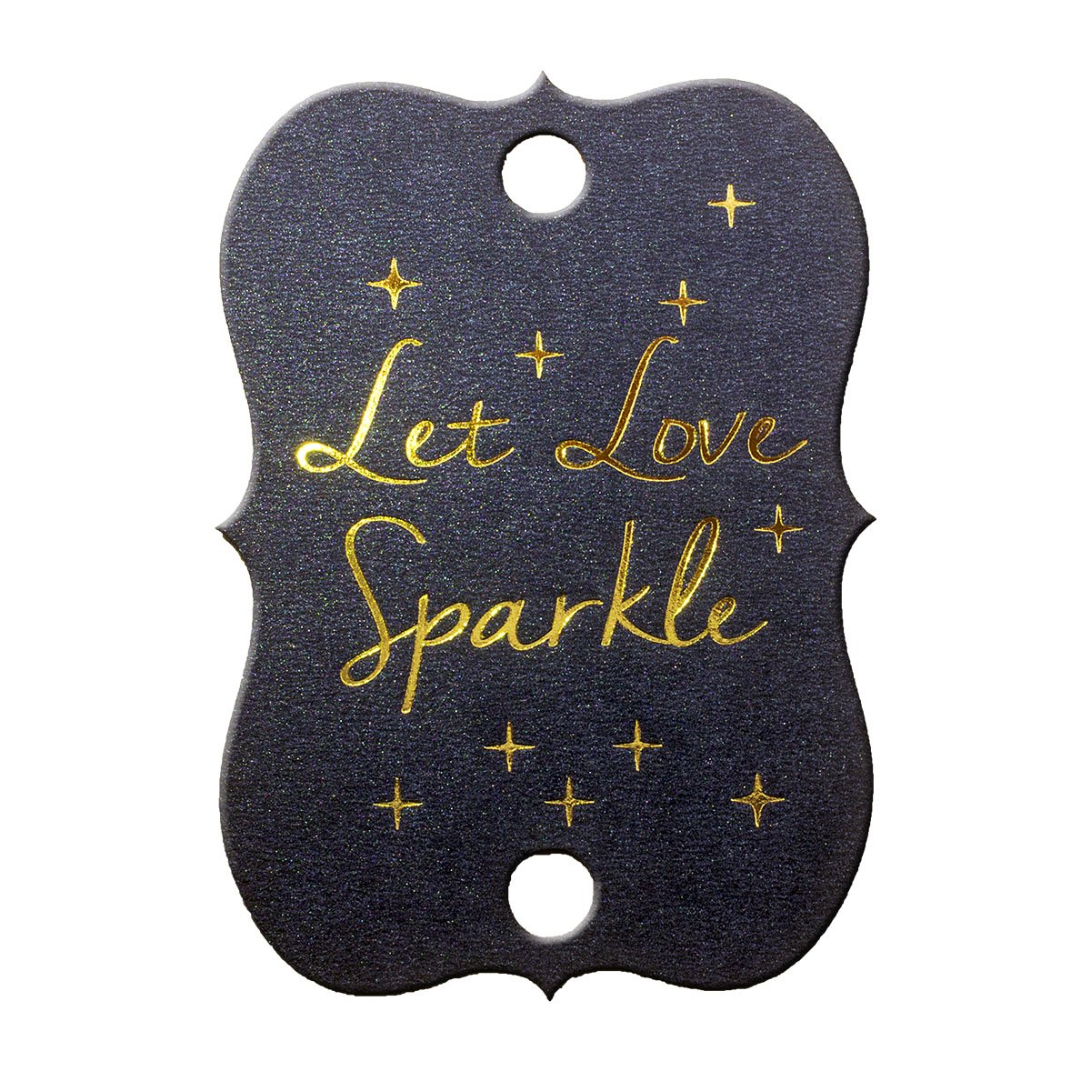 Summer-Ray - 50 targhette luccicanti in lamina dorata, per matrimonio, con scritta in lingua inglese Let Love Sparkle
