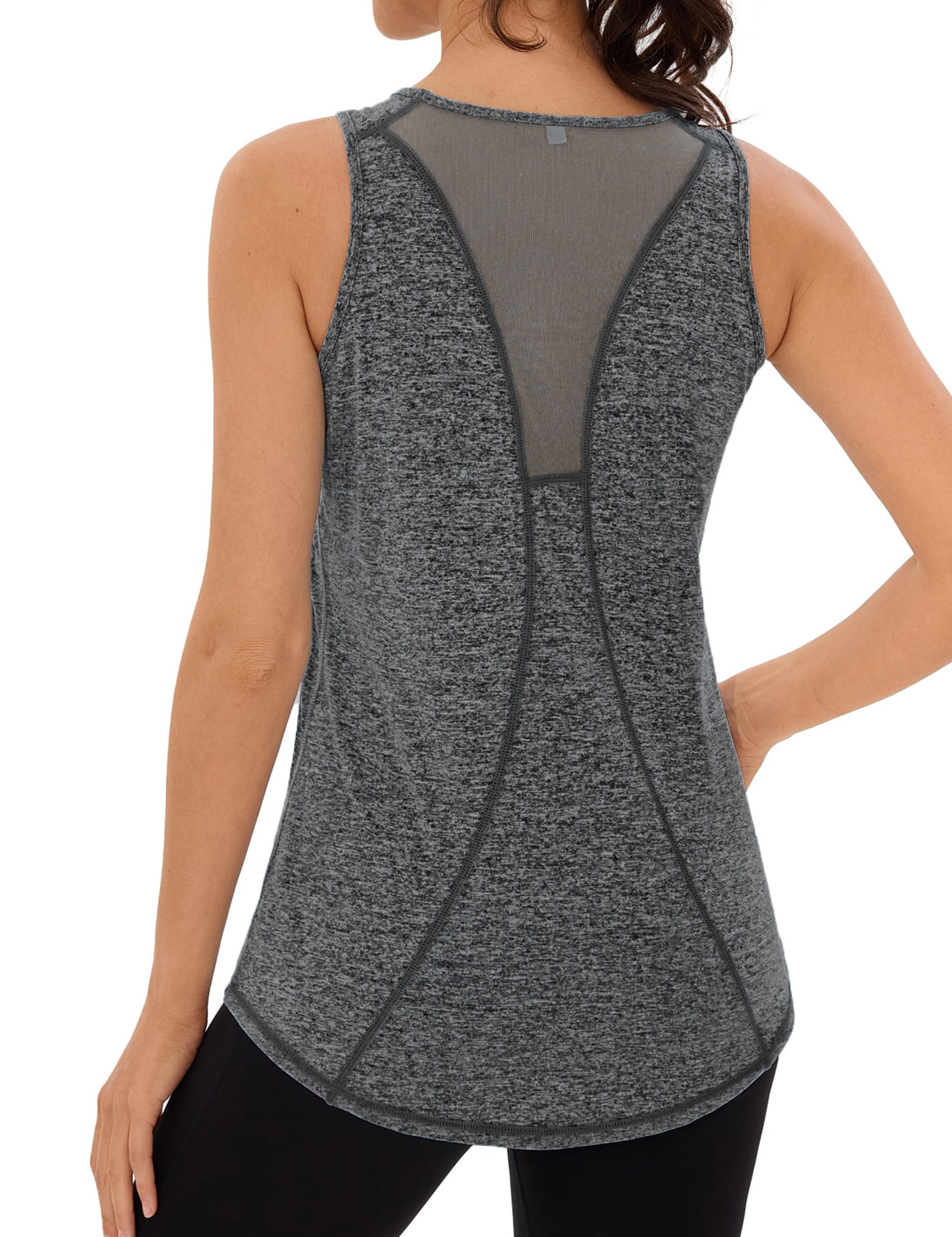Wayleb Camiseta sin Mangas de Fitness para Mujer Espalda de Malla Chaleco Deportivo para Mujer Deportivo Yoga Tops Camisetas Tirantes para Correr — view 8