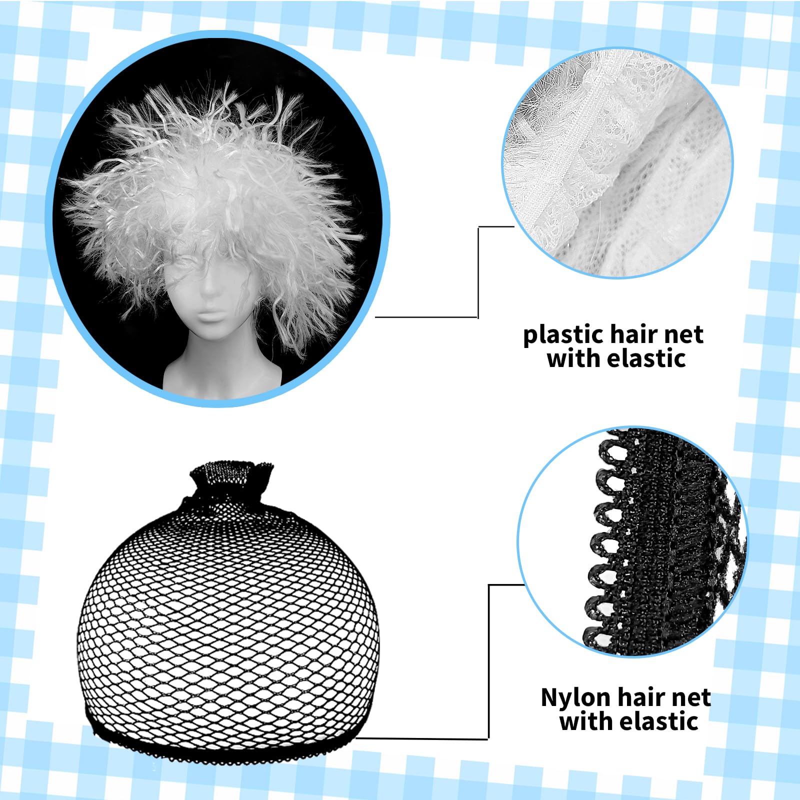 Set di 6 parrucche da scienziato pazzo, costume con retina per capelli, sopracciglia, baffi, occhiali per bambini e ragazzi, 100° giorno di scuola, accessori per cosplay del nonno