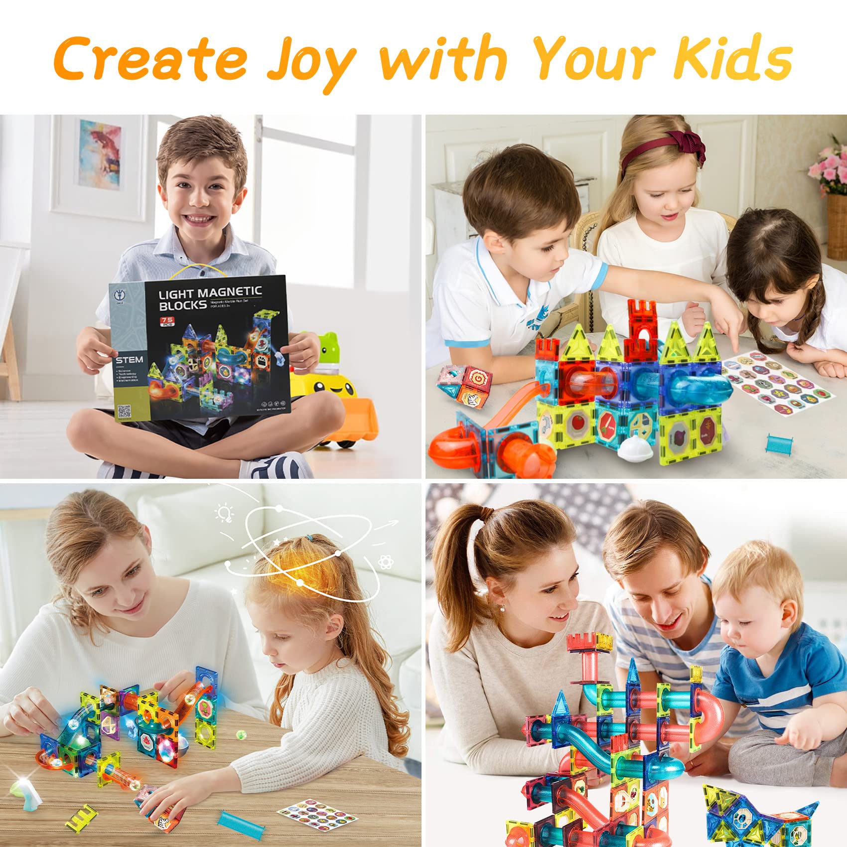 Jokooan Blocs De Construction Magnétique(50 Pièces), Jeux Construction Aimanté Jeu Magnétique