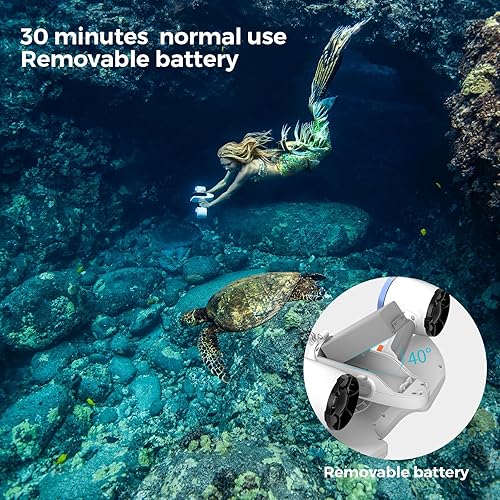 Miniatura 5 de Sublue Mix - Patineta submarina con soporte para cámara de acción, 30 minutos, 22lbf, 131 pies, impermeable, motores duales, para deportes