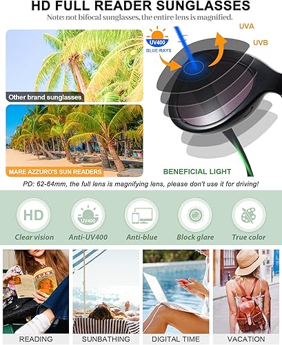 Miniatura 3 de MARE AZZURO Gafas de sol tipo ojo de gato, lentes de lectura para mujer, 0.5 0.75 1.0 1.25 1.5 1.75 2.0 2.25 2.5 2.75 3.0 3.25 3.5 3.75 4.0 (negro,