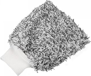 Guantes de trapo portátiles for lavado de autos, manopla de lavado de microfibra, guantes for quitar el polvo sin rasguños, for limpieza de la casa, lavado, rojo, blanco, paquete de 2 ( Color : Schwar