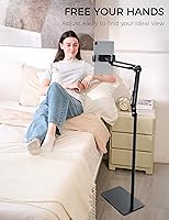 Vista 2 de Tablet Floor Stand, 360-degree Rotatable Metal Tablet Stand Holder, Adjustable Kindle Holder, Universal Phone Stand for iPad/iPhoneX/iPad Pro or