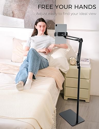 Miniatura 2 de Soporte de suelo para tableta, soporte de metal giratorio de 360 grados, soporte ajustable para Kindle, soporte universal para teléfono para