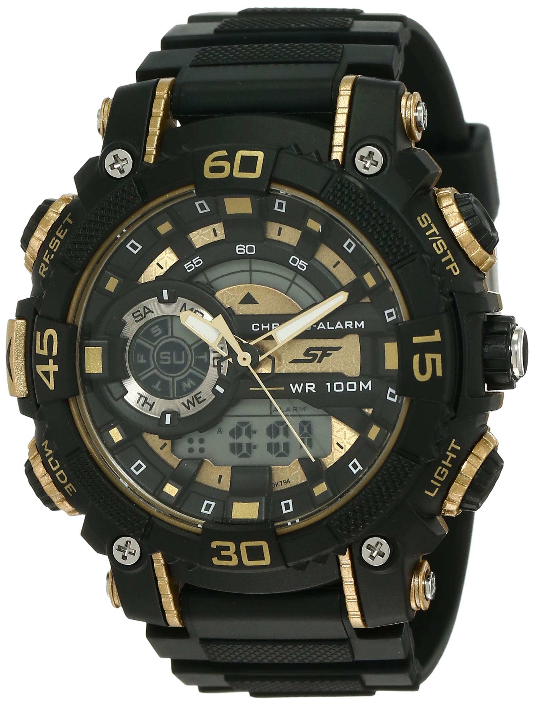SF Analog-Digital Gold Round Dial Mens Casual Watch-77070PP08 (B08JTN4NWQ) Amazon Price History, Amazon Price Tracker