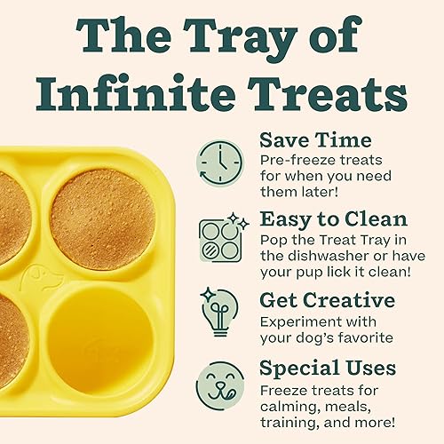 Miniatura 4 de WOOF Bandeja de marionetas y golosinas, juguete de golosinas rellenable de larga duración y moldes de silicona para golosinas para perros,