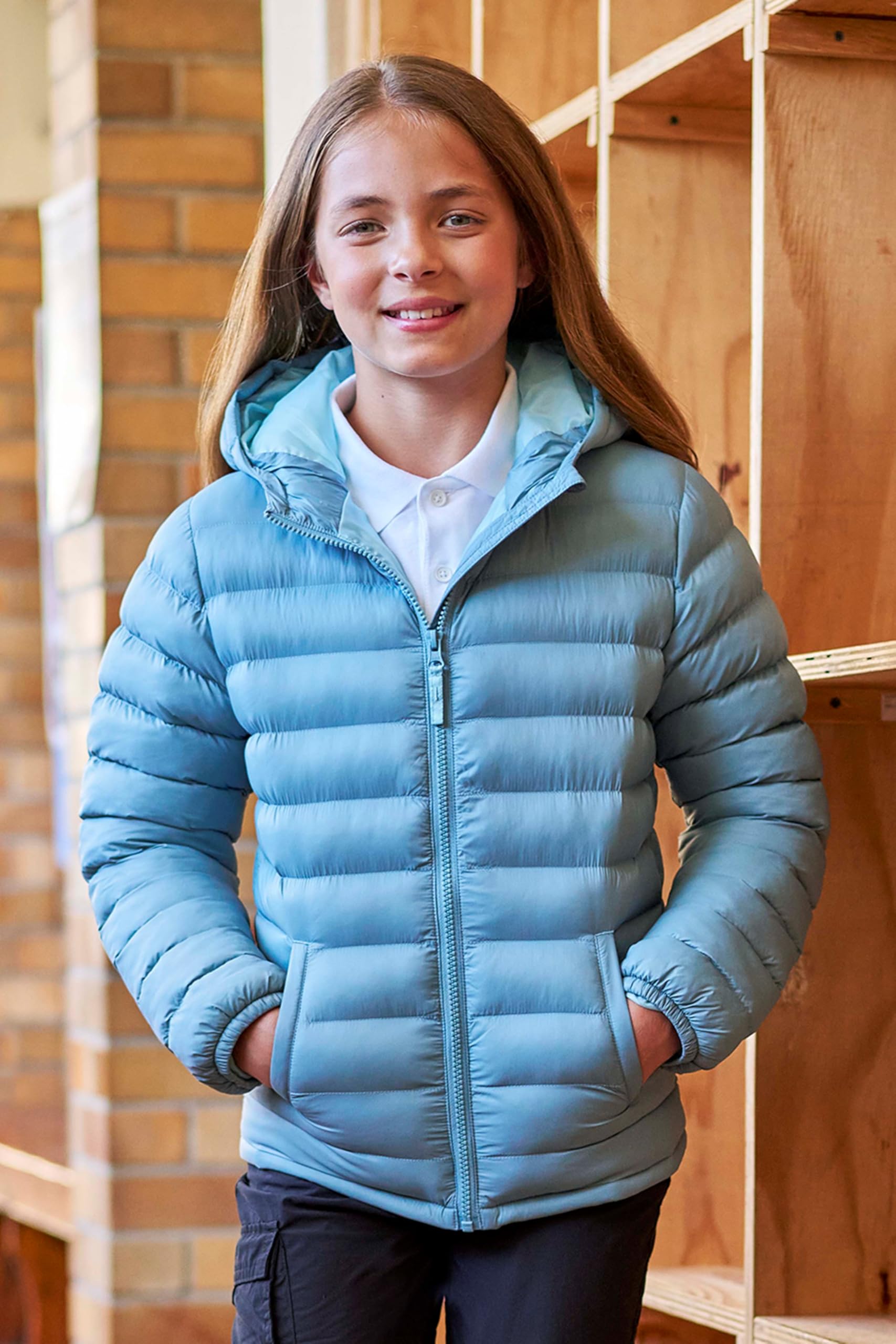 Mountain Warehouse Seasons Steppjacke für Kinder - Ultraleichte, warme, wasserdichte Steppjacke, Jungen/Mädchen Jacke, Kapuze & Reißverschluss - Frühling, Sommer