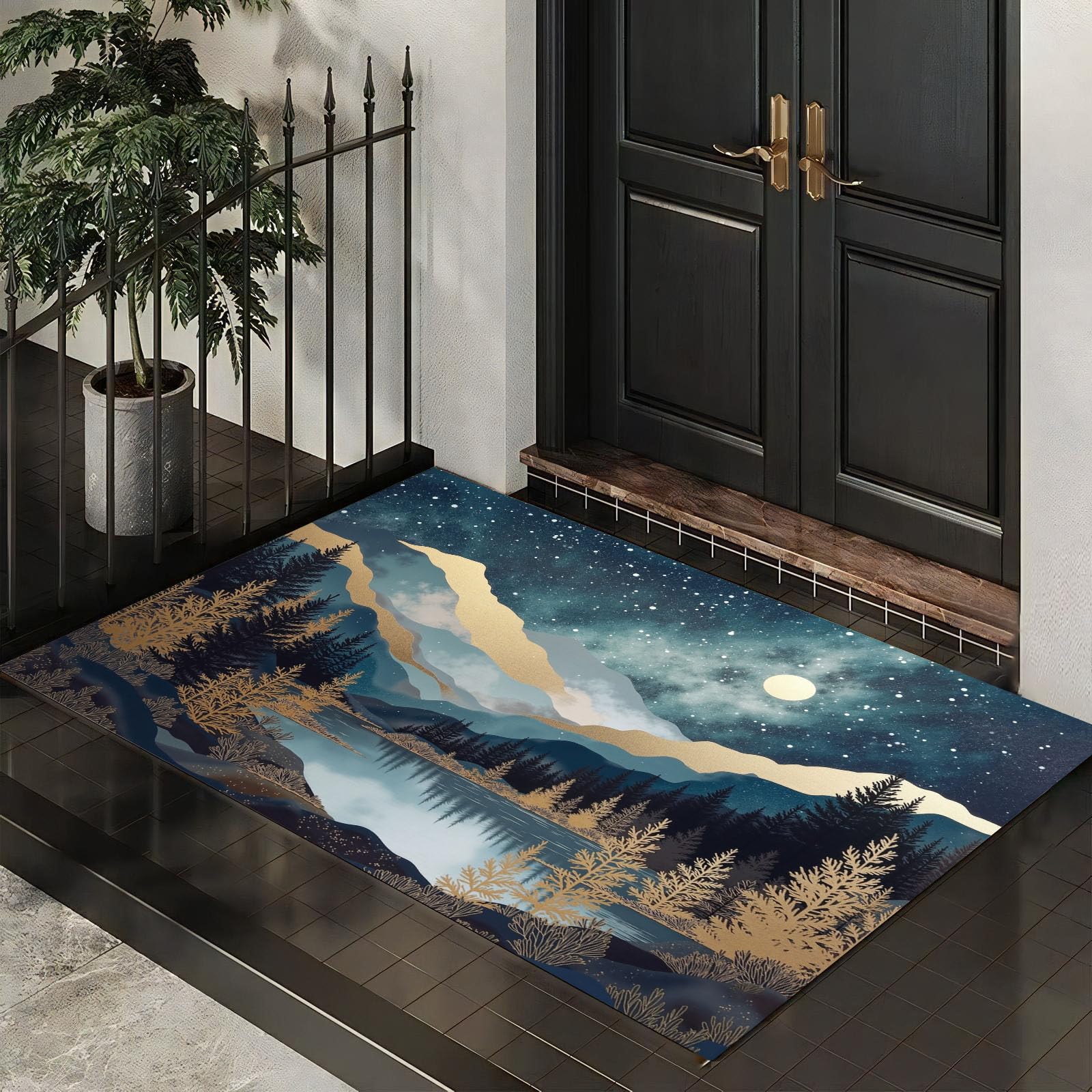Tapis de porte grand format idéal pour sublimer l'entrée et le couloir