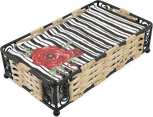 Miniatura 4 de Boston International Servilletero de metal, tamaño de cóctel, alambre trenzado