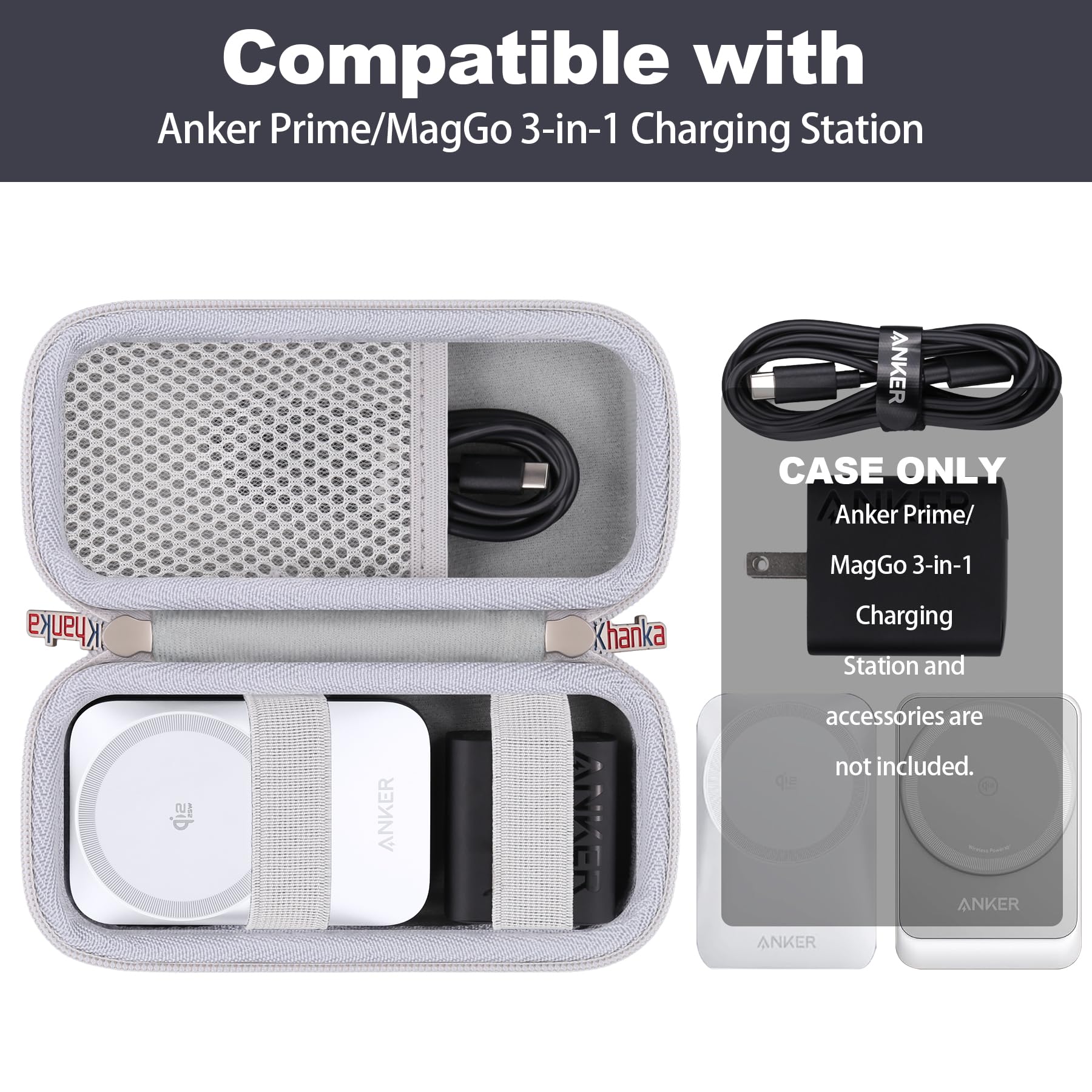 Amazon.com: khanka Case for Anker Prime&MagGo 3-in-1 AirCool
