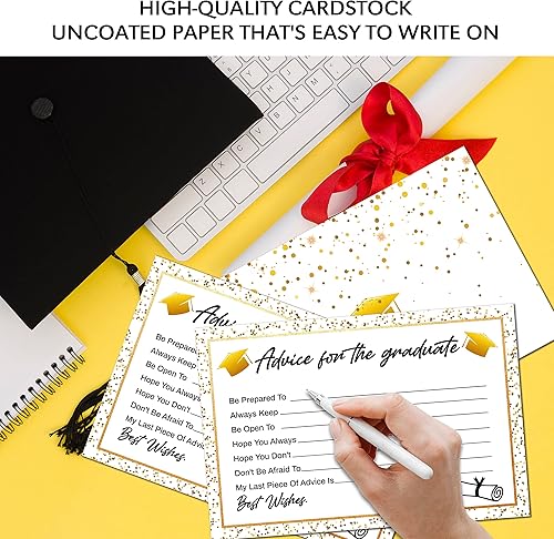 Miniatura 3 de Tarjetas de deseos de graduación (30 unidades) Tarjetas de buenos deseos para graduados, tarjetas de consejos de graduación de escuela secundaria o