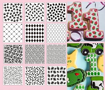 5.5Inch Reusable Fruit/Flowers/Bow/Geometric/Vintage Pattern Cookies Stencils for Baking, Royal Icing, Sugar Cookies, Art Cards Decorating Tools, DIY Art Crafts, Templates Painting, Home Decor