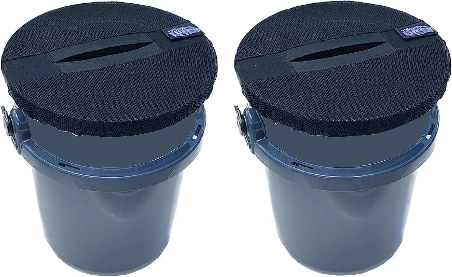 Bucket Cover - 5 Gallon Trash Can Cover Converter for Boat Buckets - Fishing & Boating Accessories - Black Mesh - 2 Pack