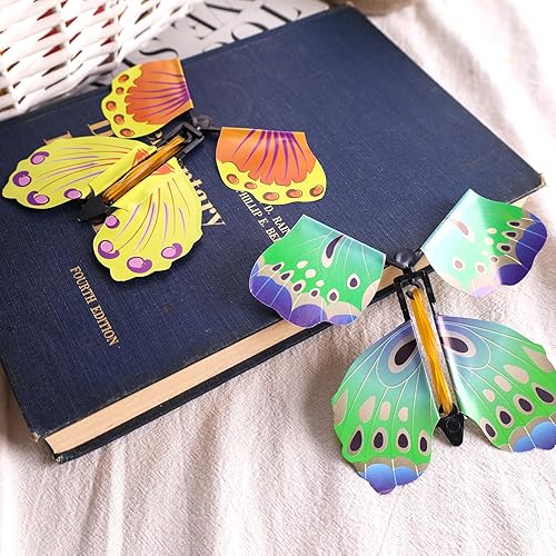Miniatura 5 de Shindel 26 piezas de juguetes de mariposa voladora mágica, caja sorpresa de mariposa voladora de hadas, tarjetas de mariposa voladora para poner en