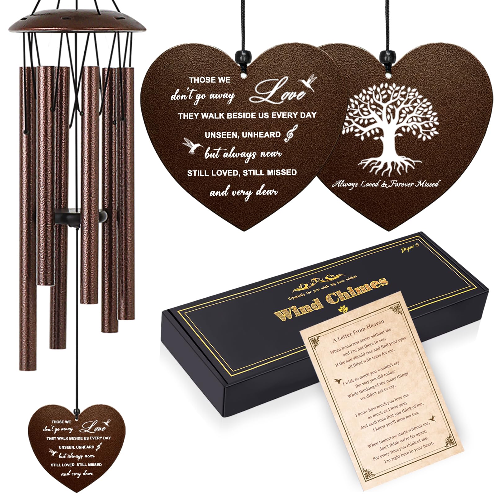 Sympathy Gifts for Loss of Loved One Pet Dog, 32" Memorial Wind Chimes