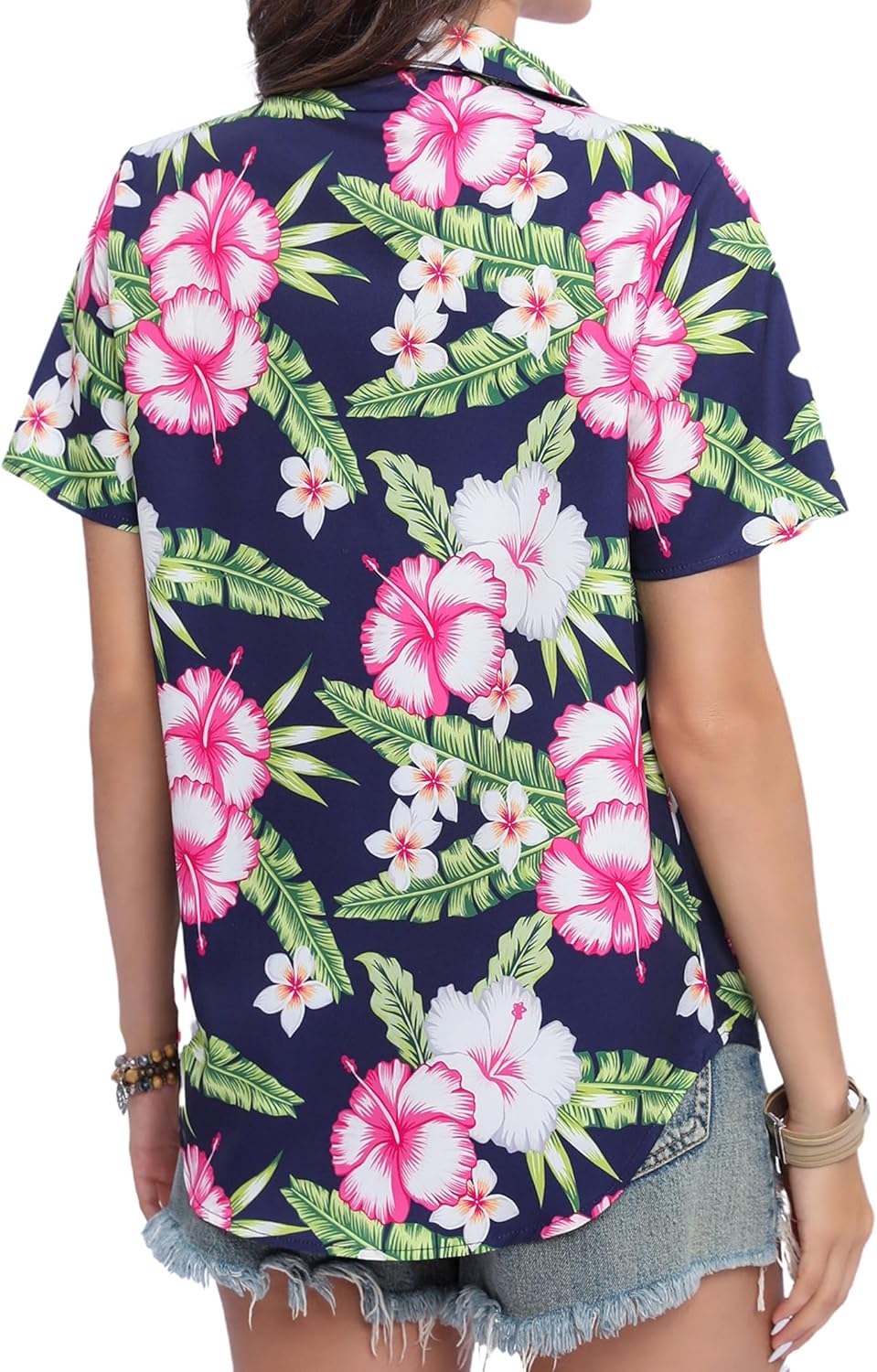 Hawaiian Shirts for Women:Aloha Shirt Summer Beach Button Up Floral Blouses Short Sleeve Hawaii Tropical Outfits Tops - Image 5