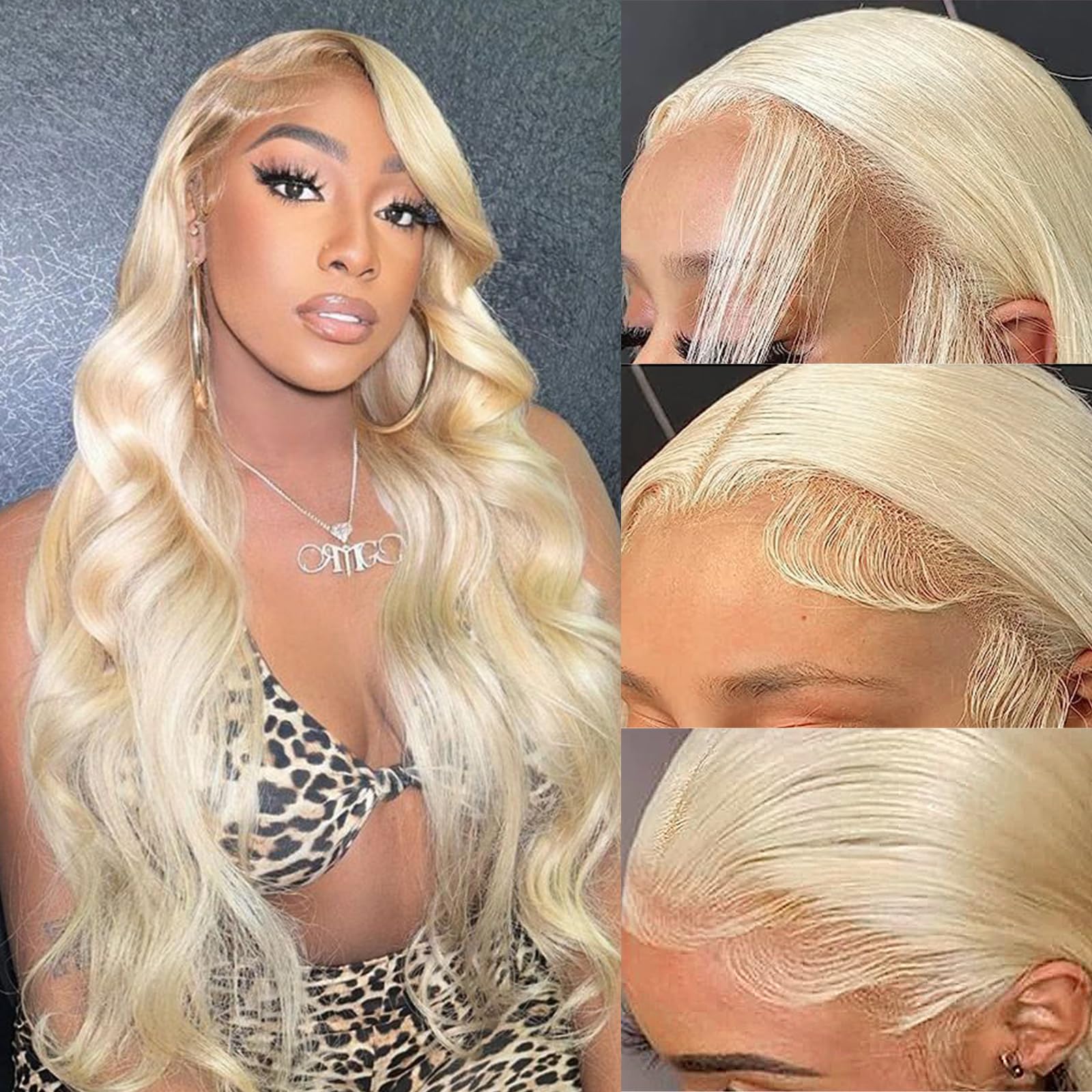 Resore 26 Inch 613 Lace Front Wigs Human Hair 200 Density 13x6 HD Transparent Lace Full & Thick Body Wave 613 Blonde Wig Glueless Pre Plucked with