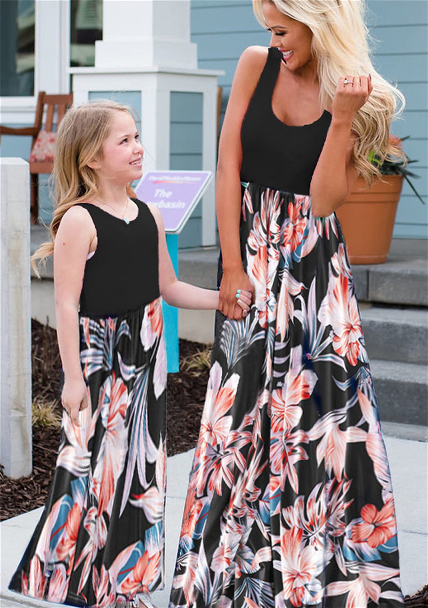YMING - Abiti da mamma e figlia coordinati - nero - M