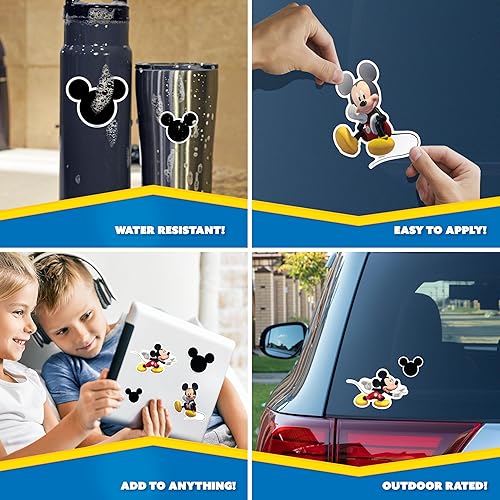 Miniatura 2 de Calcomanías de Disney Junior Mickey Mouse Clubhouse - Juego de 4 calcomanías de Mickey Mouse para niños y adultos - Calcomanías de vinilo para
