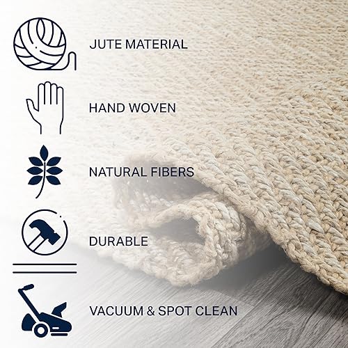 Miniatura 4 de JONATHAN Y NFR101B-28 Espina - Alfombra tejida a mano de yute grueso en espiga, bohemia, transitoria, rústica, cabaña, vintage, industrial para sala